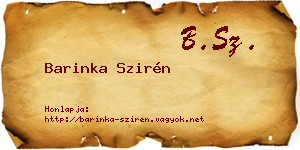 Barinka Szirén névjegykártya